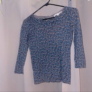 LOFT BLUE 3/4 LENGTH SWEATER/SHIRT